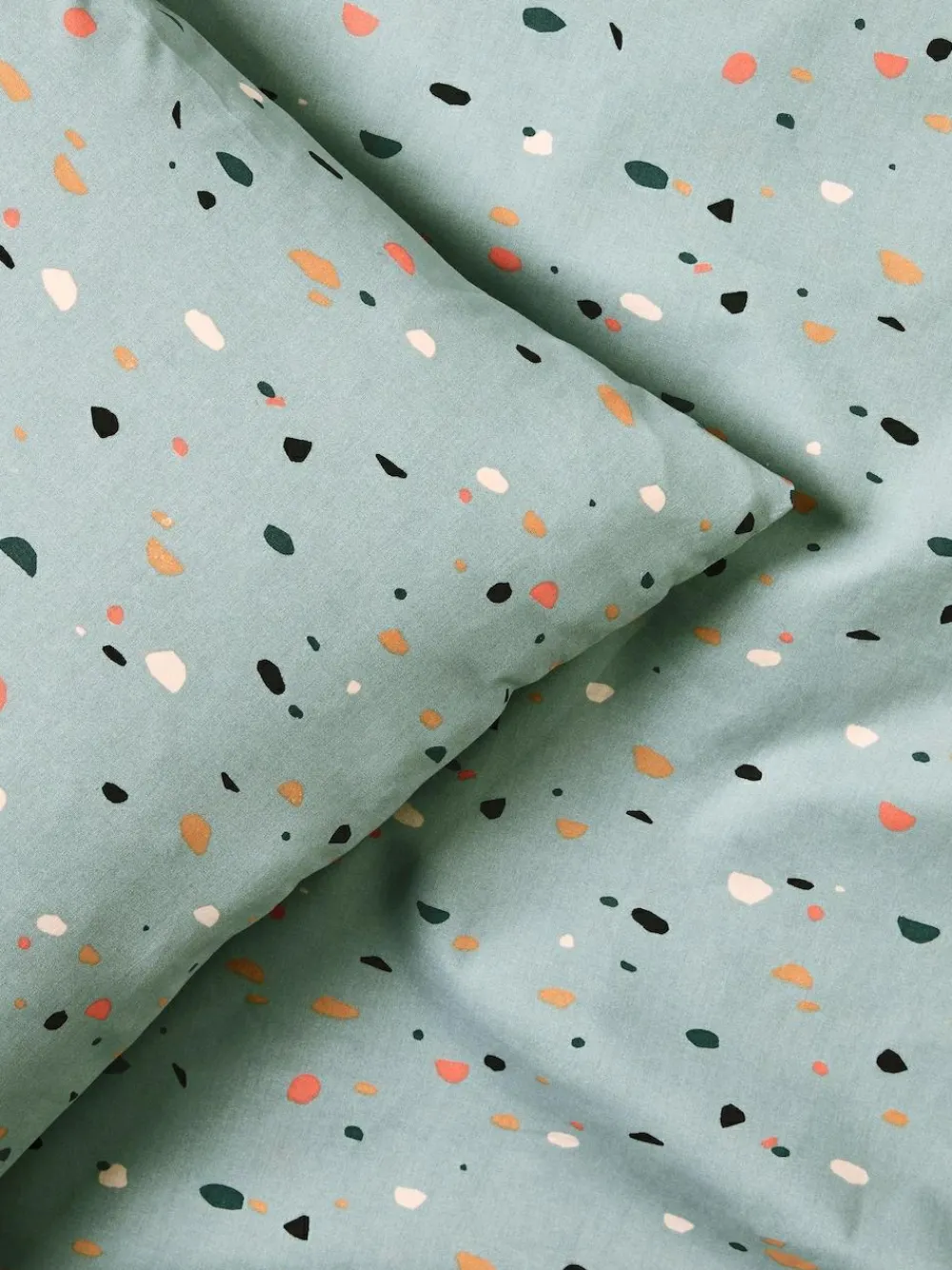 New Next 2 Pack Teal Blue Terrazzo Duvet Cover and Pillowcases Set