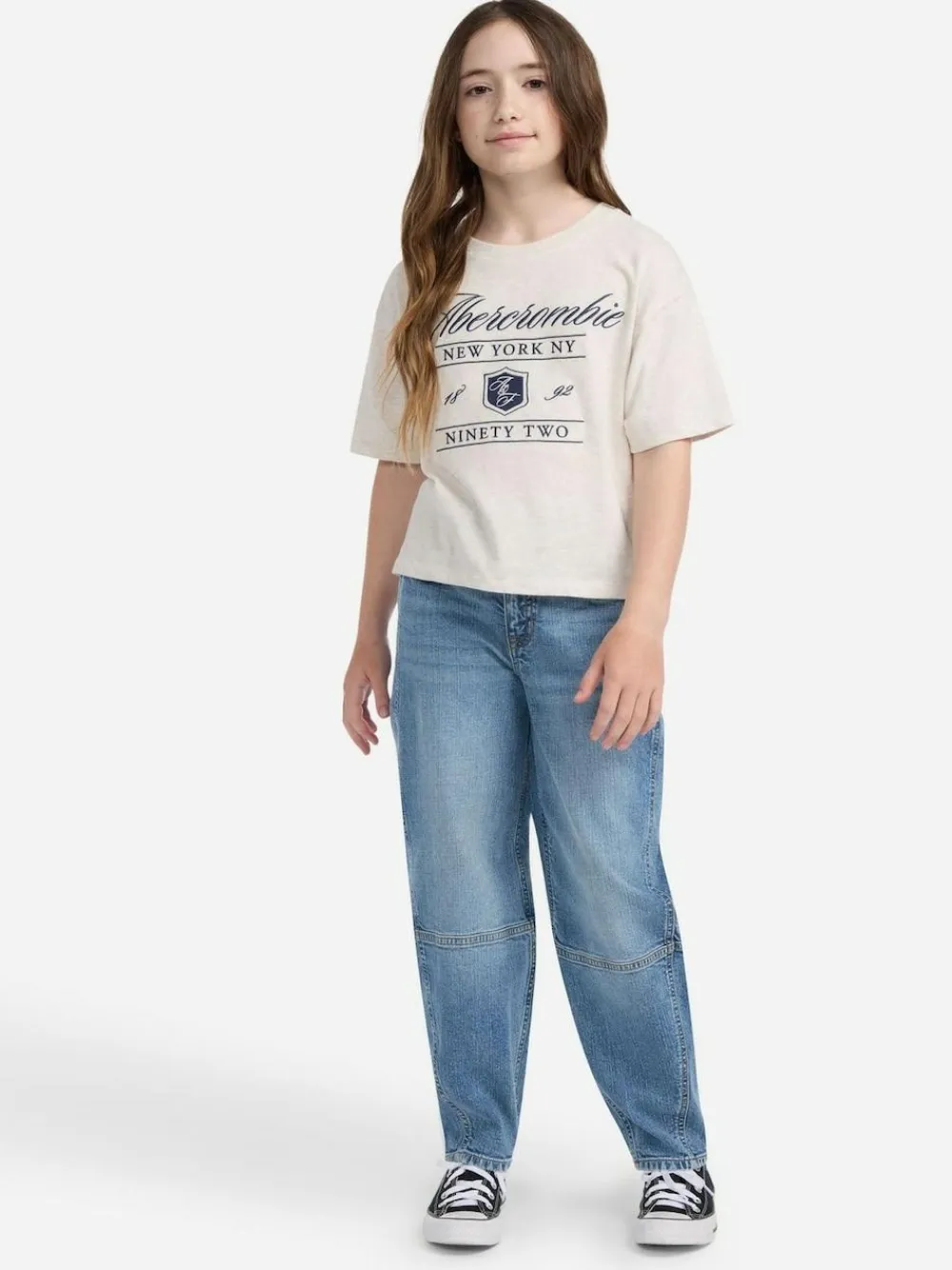 Online Abercrombie & Fitch Blue High Rise Barrell Jeans