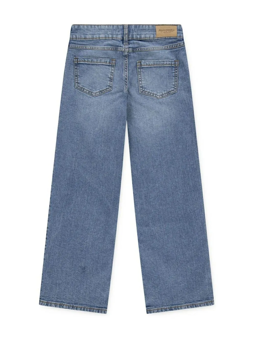 Outlet Abercrombie & Fitch High Rise Wide Leg Jeans Blue Navy