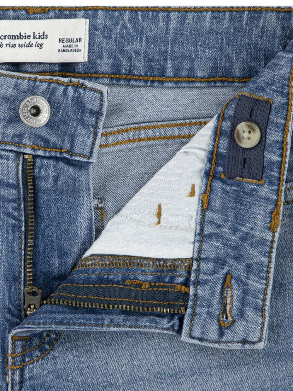 Outlet Abercrombie & Fitch High Rise Wide Leg Jeans Blue Navy