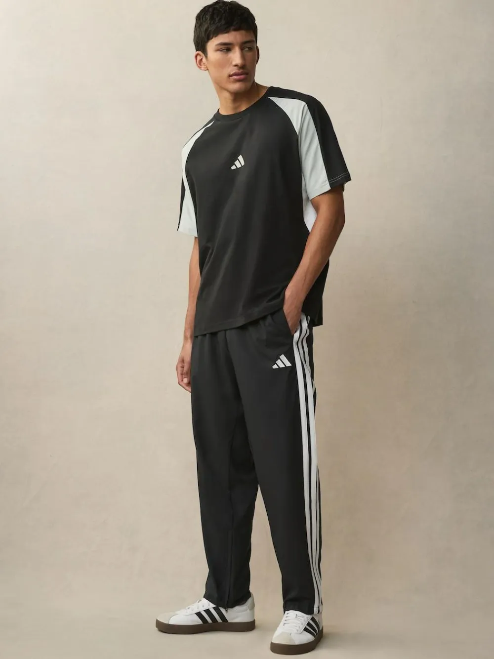 Discount adidas Essentials 3-Stripes Stanford Open Hem Joggers Black
