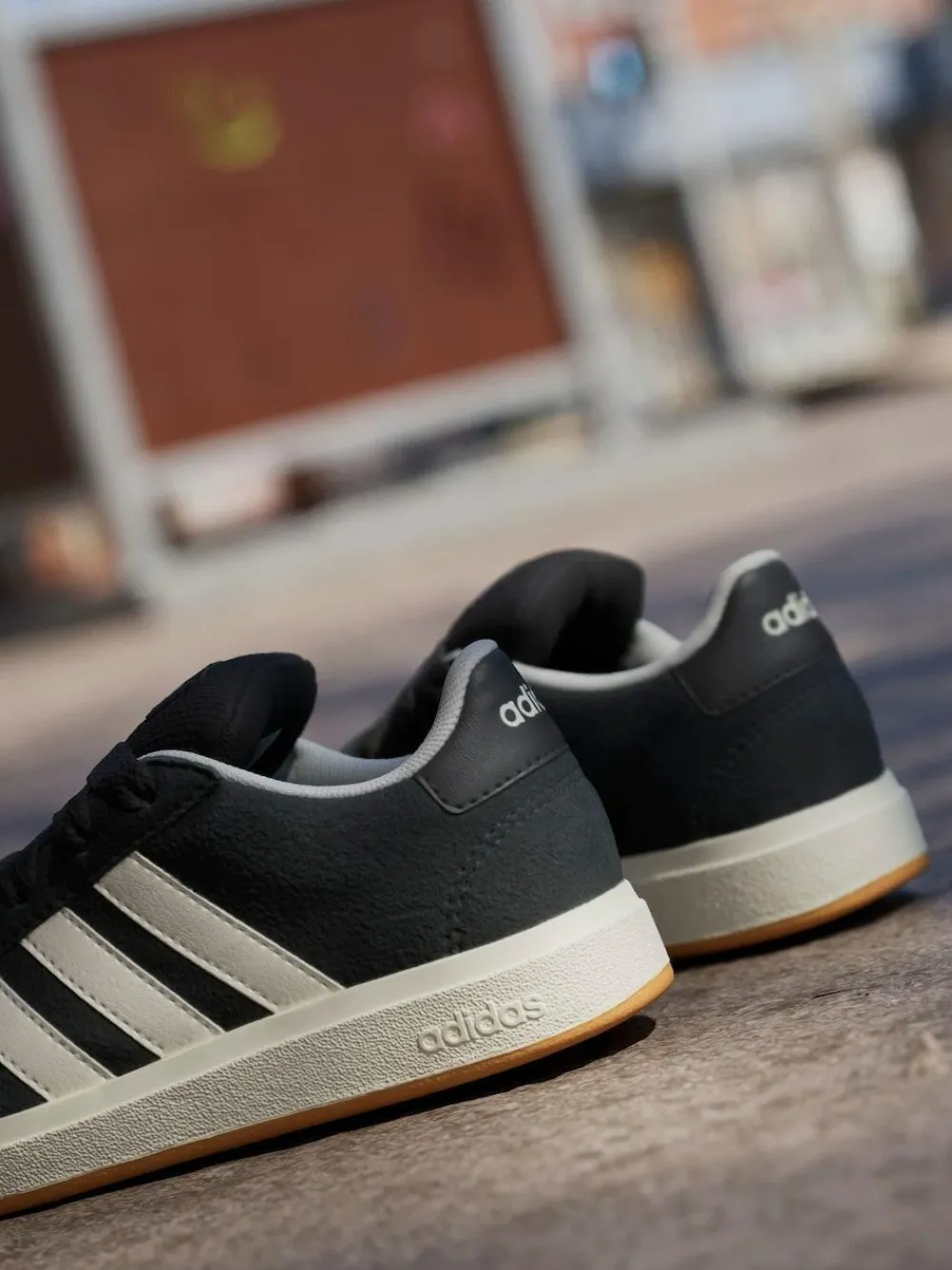 Clearance adidas Black Grand Court 00s Suede Lace Kids Trainers
