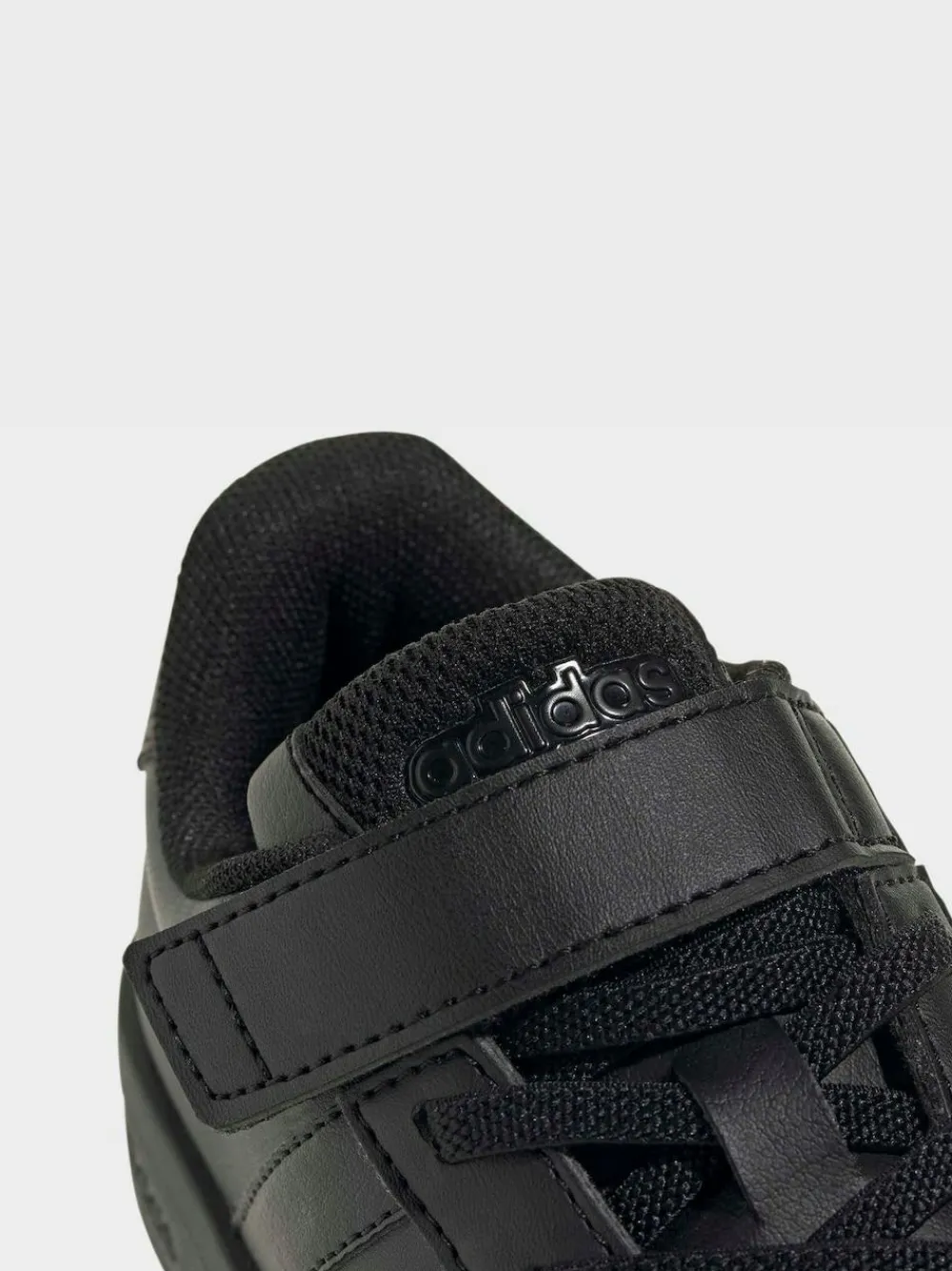 adidas Black Grand Court 3.0 Elastic Lace Kids Trainers^BOY School Shoes|Boys Shoes