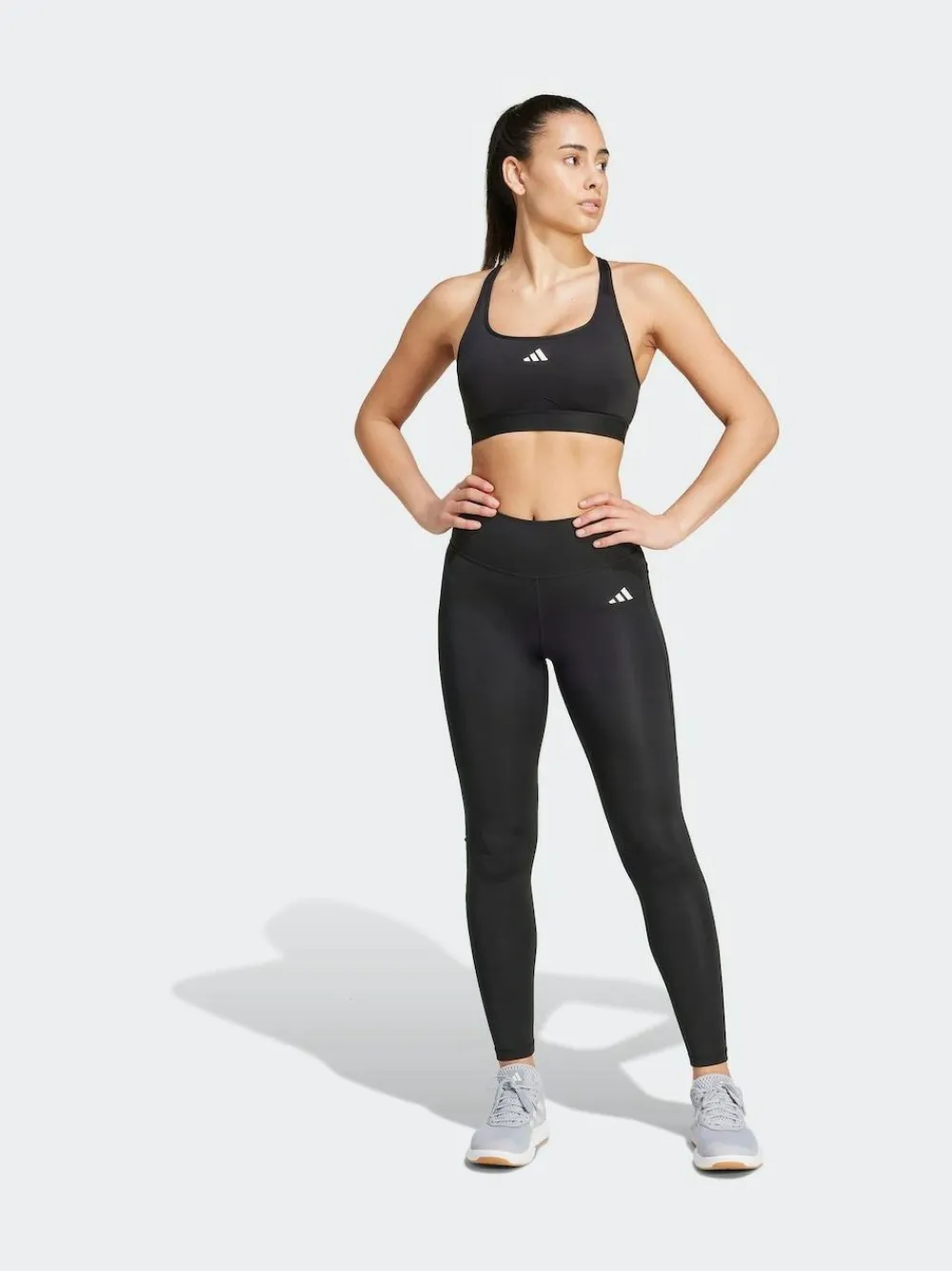 Hot adidas Black Optime Essentials Stash Pocket Full Length Leggings