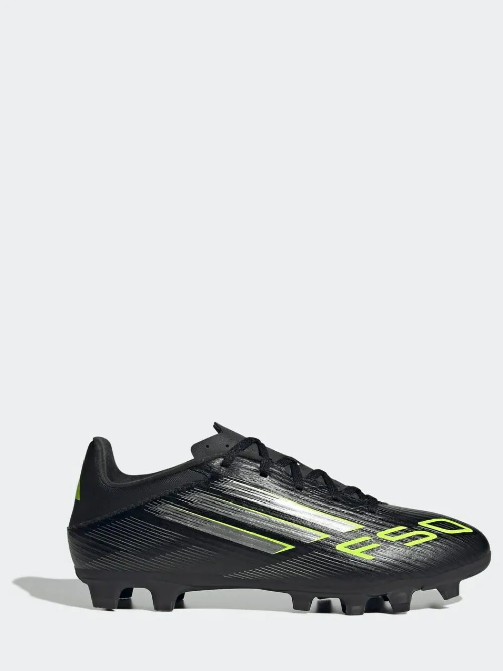adidas Black/Grey Adult F50 Club Firm/Multi Ground Boots^ Soccer Cleats