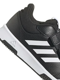 adidas Black/White Hook and Loop Tensaur Kids Trainers^BOY Sneakers|Sneakers