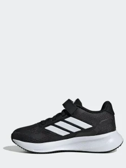 adidas Black/White Runfalcon 5 Elastic Lace Running Kids Trainers^BOY Sneakers|Sneakers