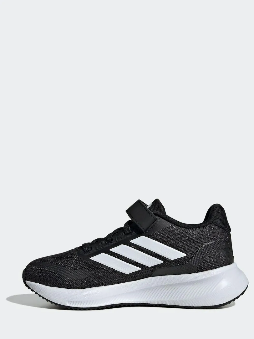 adidas Black/White Runfalcon 5 Elastic Lace Running Kids Trainers^BOY Sneakers|Sneakers
