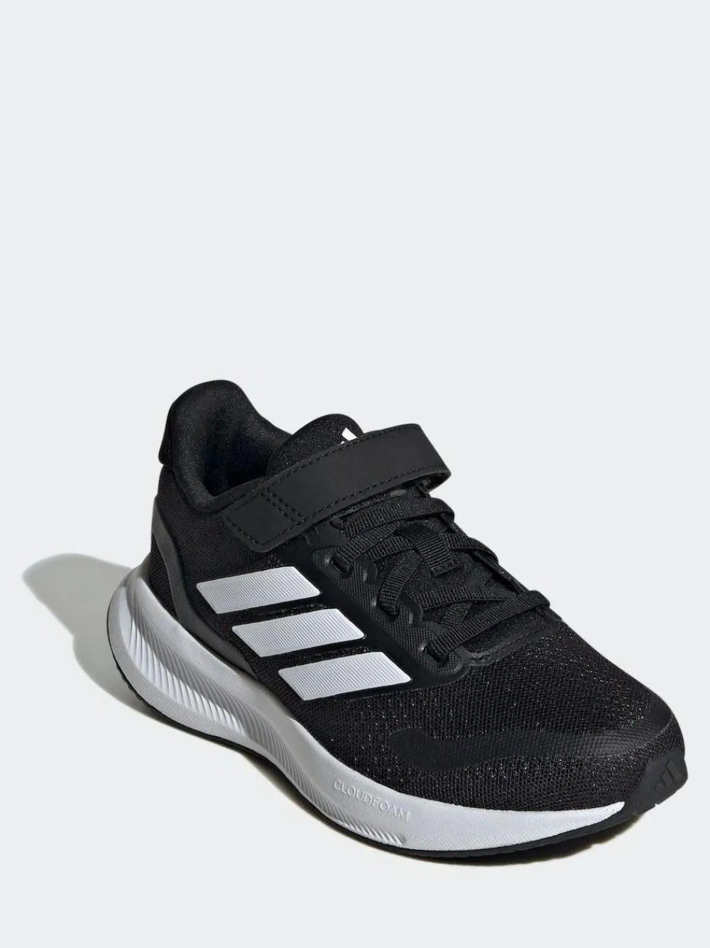 adidas Black/White Runfalcon 5 Elastic Lace Running Kids Trainers^BOY Sneakers|Sneakers