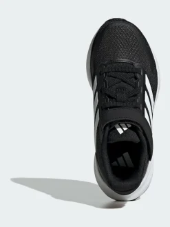 adidas Black/White Runfalcon 5 Elastic Lace Running Kids Trainers^BOY Sneakers|Sneakers