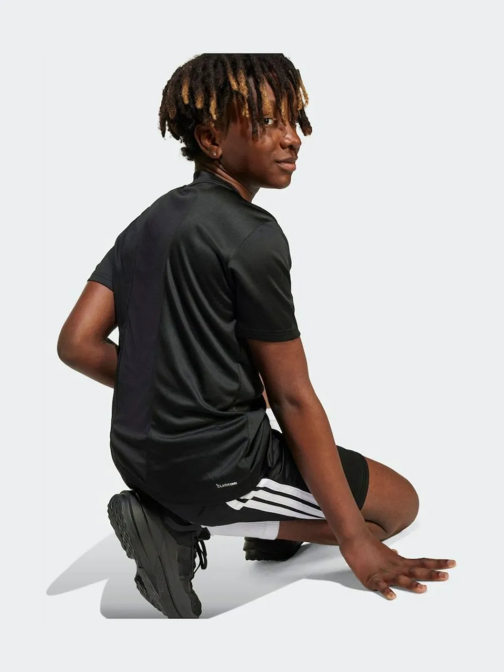Sale adidas Train Essentials 3-Stripes Kids T-Shirt & Shorts Set Black/White