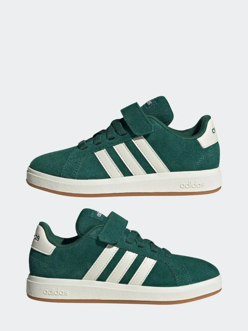 Outlet adidas Green Grand Court 00s Suede Elastic Lace Kids Trainers