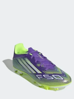 adidas Purple/White Adult F50 Club Firm/Multi Ground Boots^ Soccer Cleats