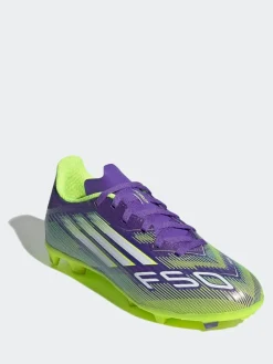 adidas Purple/White Kids F50 League Firm/Multi Ground Boots^ Soccer Cleats