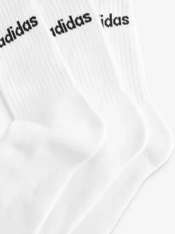 adidas White Linear Crew Cushioned Socks 3 Pack^Women Socks & Tights