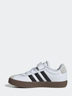 adidas White/Black VL Court 3.0 Hook and Loop Kids Trainers^BOY Sneakers|Sneakers