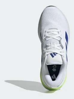 adidas White/Blue Galaxy 7 Running Trainers^ Sneakers