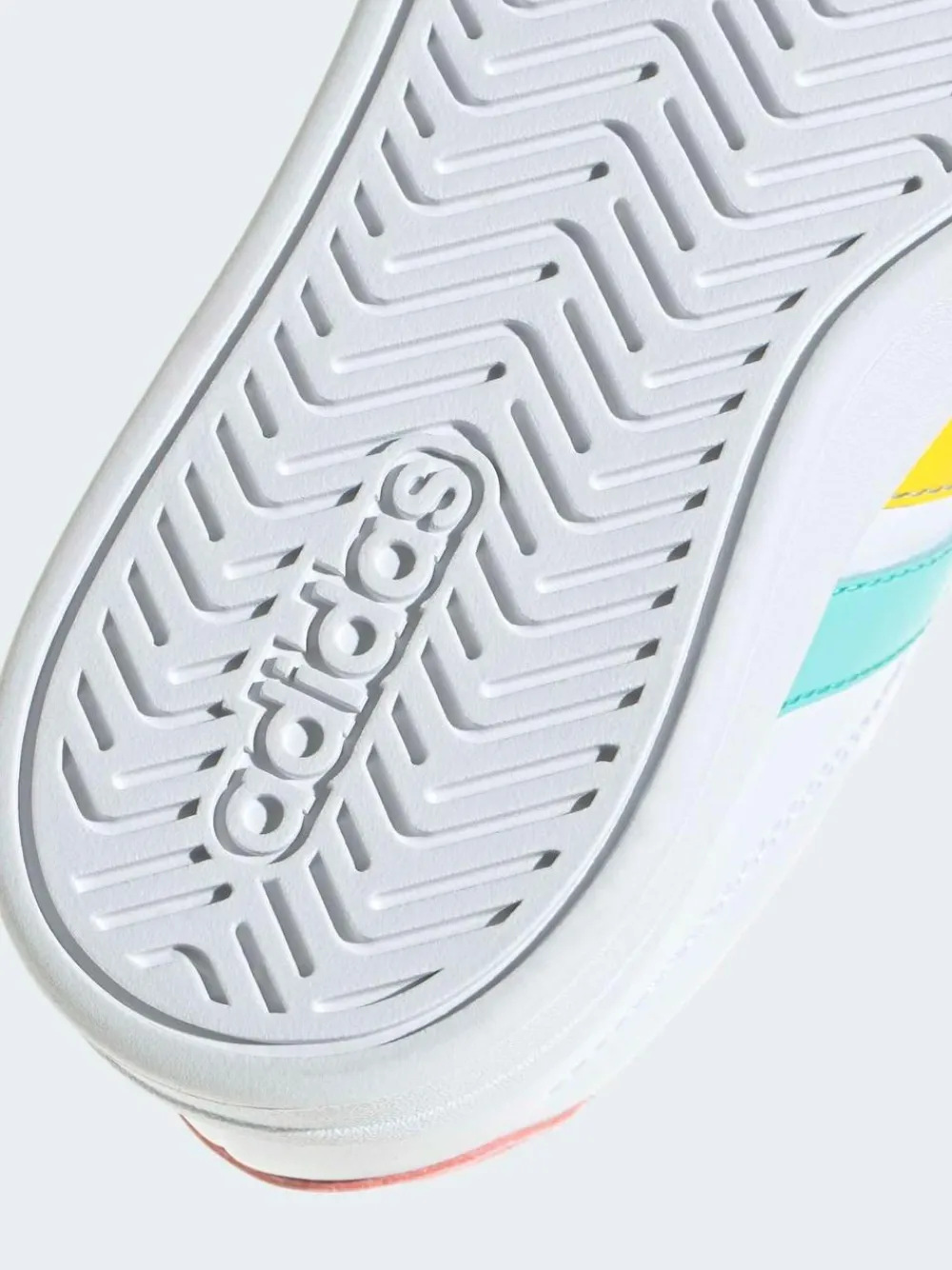 adidas White/Multi Grand Court 3.0 Elastic Lace Kids Trainers^BOY School Shoes|Boys Shoes