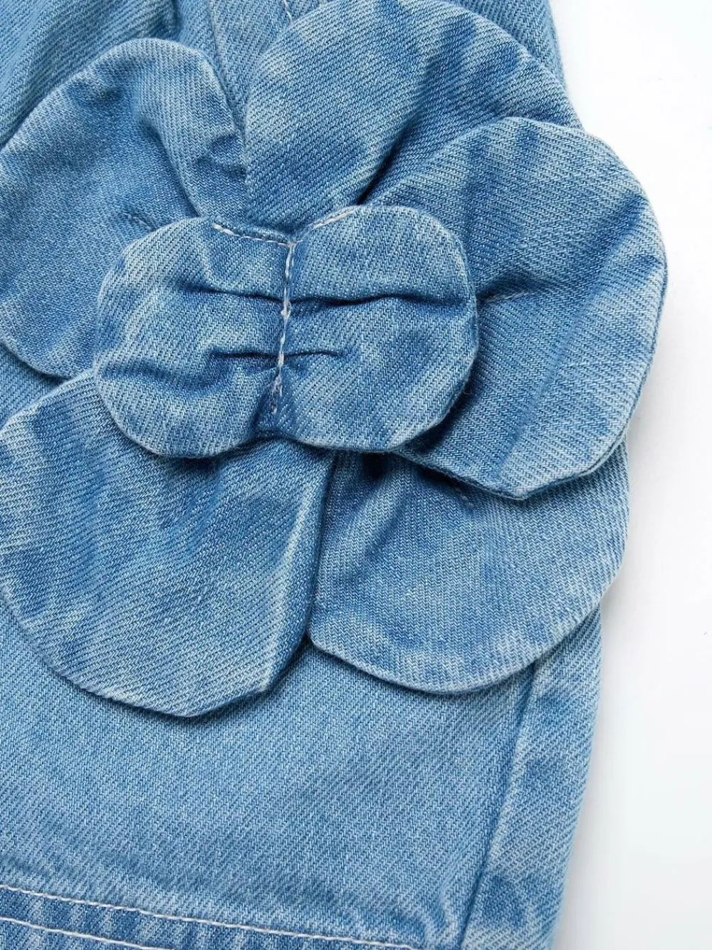 Hot Angel & Rocket Blue Eden 3D Flower Denim Shorts