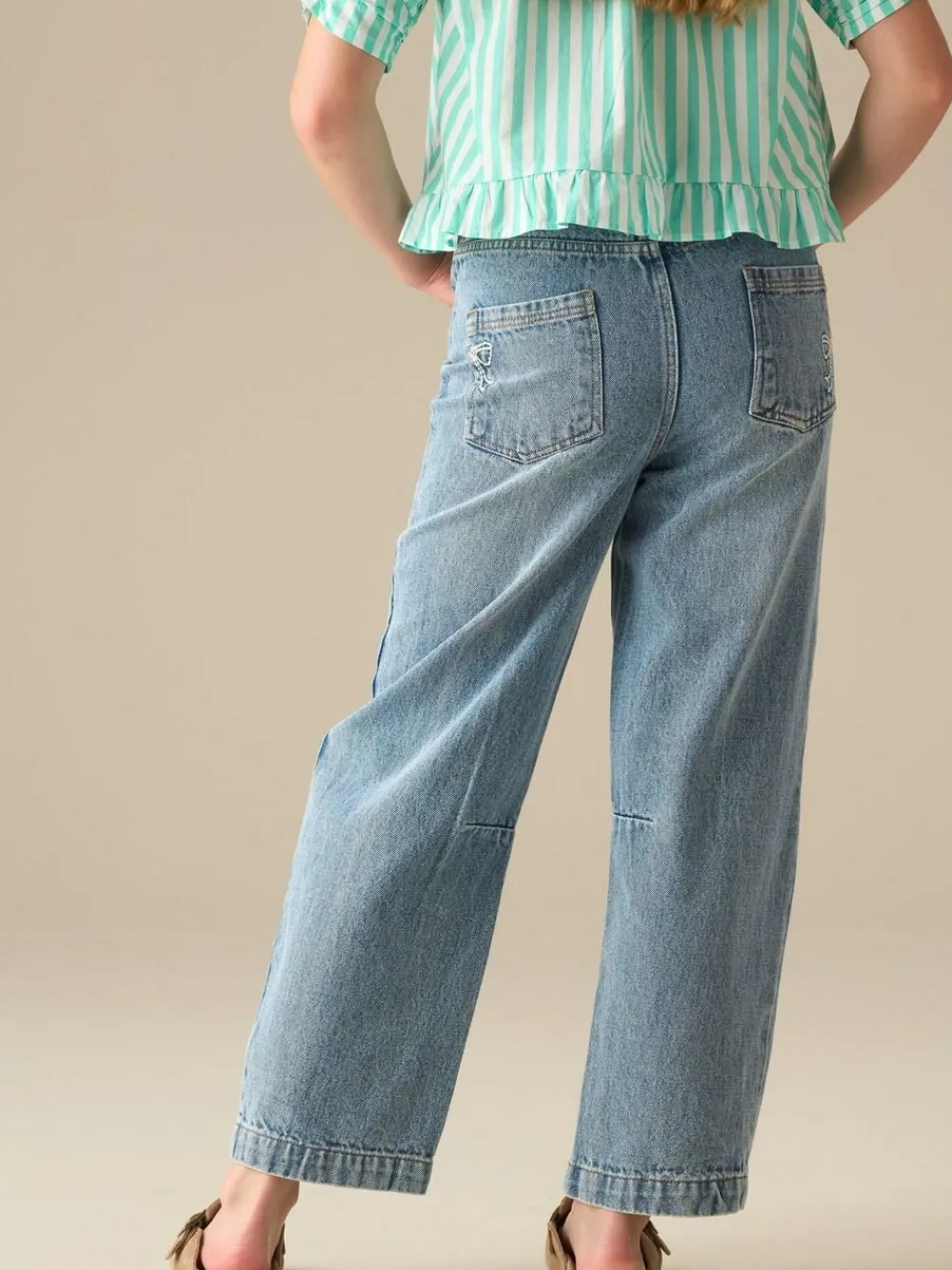 Outlet Angel & Rocket Blue Mollie Barrel Leg Denim Jeans
