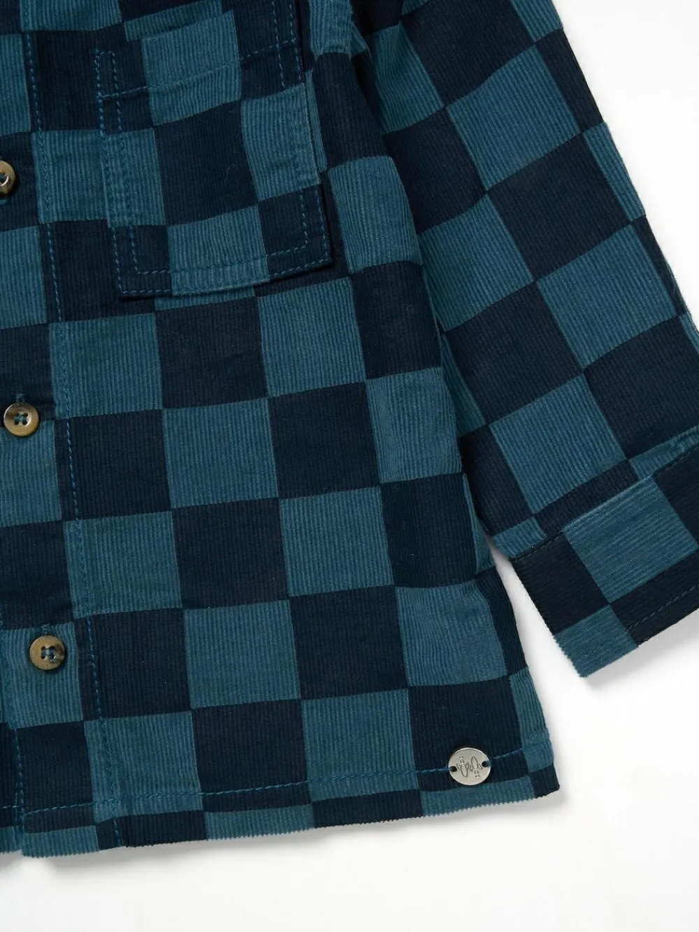 Best Angel & Rocket Blue Tommy Cord Check Shirt