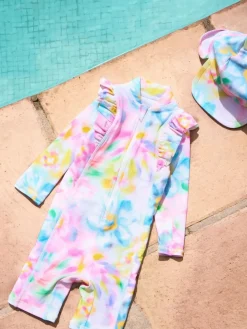 Angel & Rocket Pink Jodie Multi Sunsafe Print Toddler Swimsuit