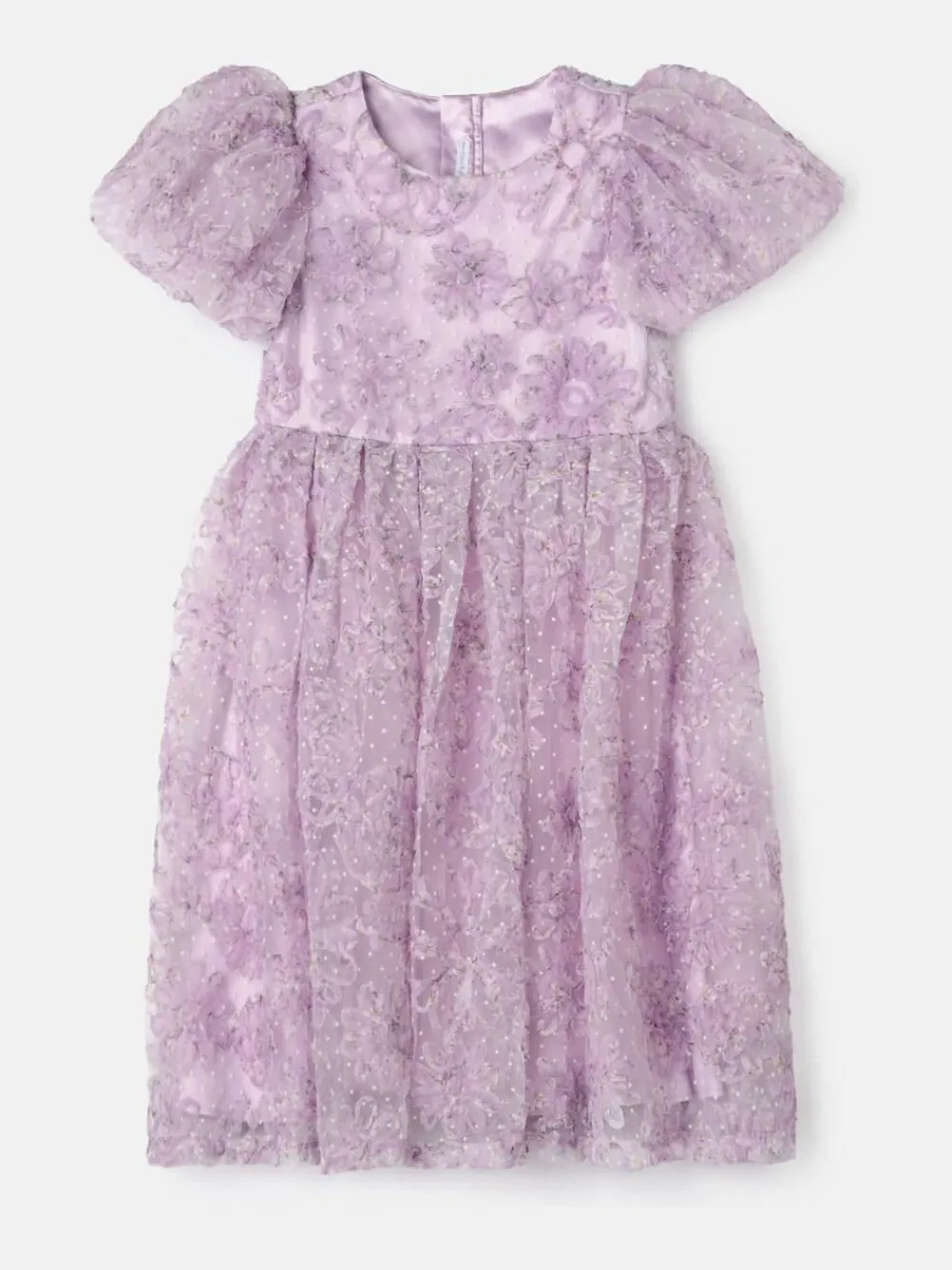 Angel & Rocket Purple Ines Purple Embellished Puff Sleeve Dress^ Occasionwear