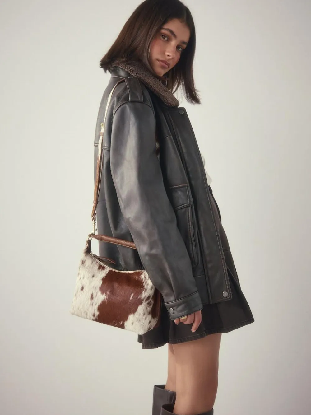 Discount Next Leather Scooped Hand Held Bag Animal