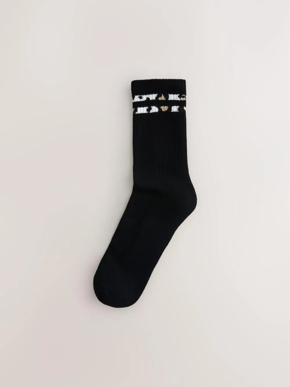 Online Next Animal Stripe Cushion Sole Ribbed Sport Ankle Socks 3 Pack With Arch Support