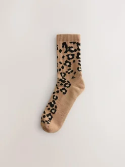 Online Next Animal Stripe Cushion Sole Ribbed Sport Ankle Socks 3 Pack With Arch Support