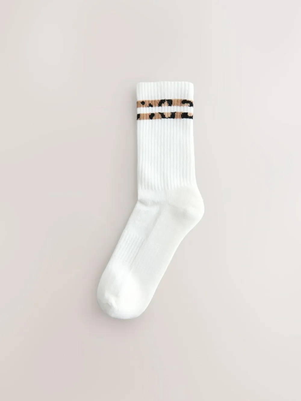 Online Next Animal Stripe Cushion Sole Ribbed Sport Ankle Socks 3 Pack With Arch Support