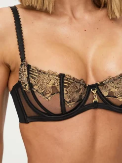 New Ann Summers Black Caged Lily Non Padded Balcony Bra