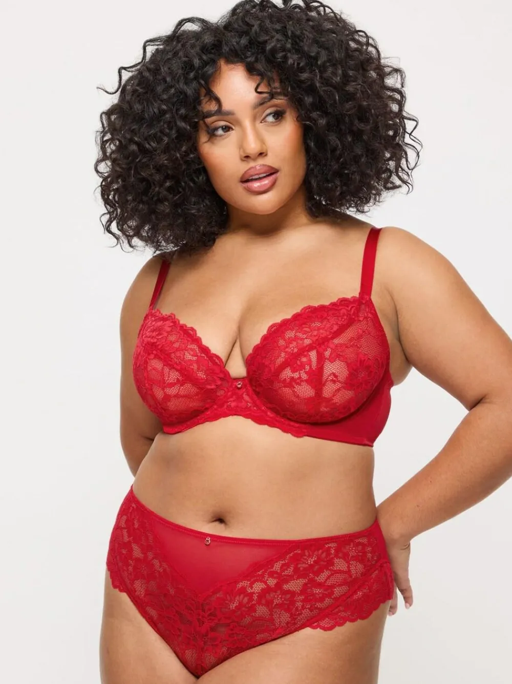 Discount Ann Summers Red DD+ Non Pad Plunge Sexy Lace Bra