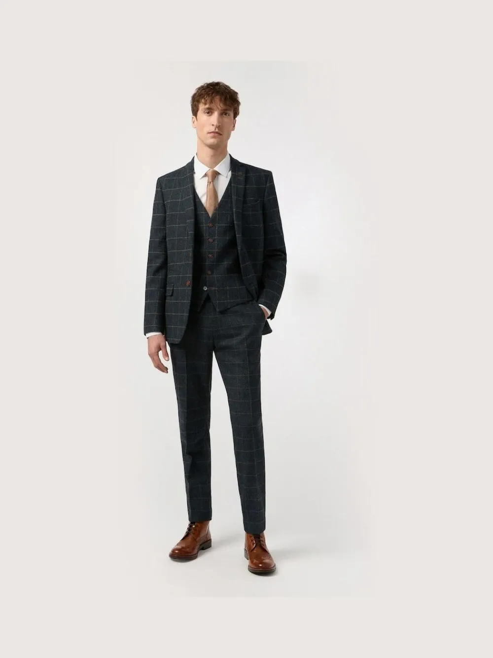 Outlet Antique Rogue Blue Dax Herringbone Check Jacket