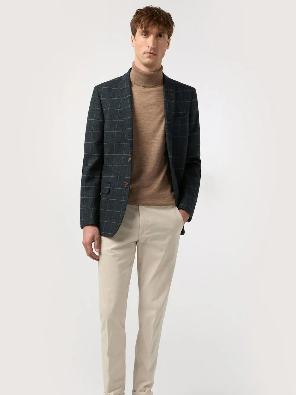 Outlet Antique Rogue Blue Dax Herringbone Check Jacket