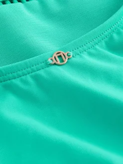 Discount Next High Neck Tummy Control Shaping Swimsuit Aqua Green