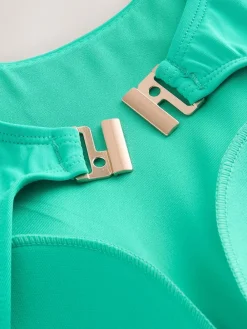 Discount Next High Neck Tummy Control Shaping Swimsuit Aqua Green