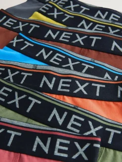 New Next Autumnal Multi with Black Waistband Trunks 7 Pack (2-16yrs)