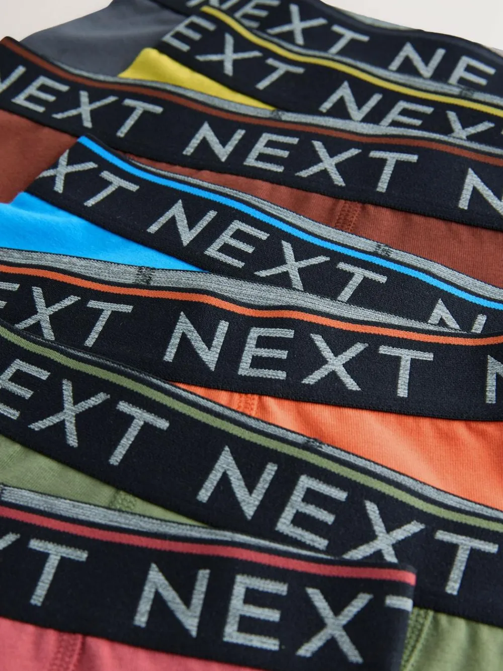 New Next Autumnal Multi with Black Waistband Trunks 7 Pack (2-16yrs)