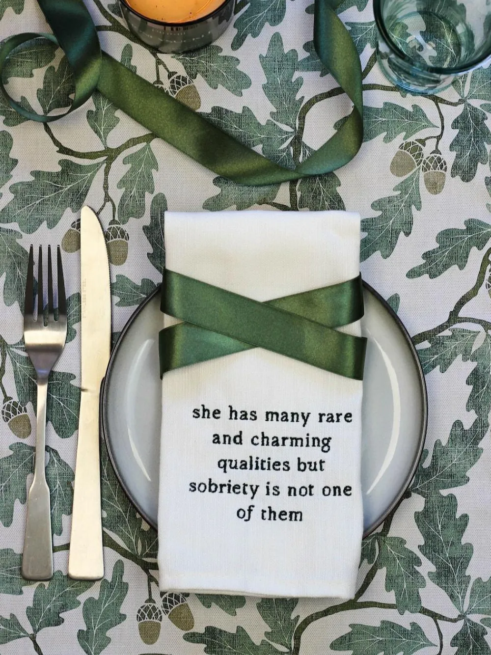 Avalon Home Set of 4 White Literary Collection Napkins 100% Cotton Gift Box^ Branded Kitchenware|Table Linen, Placemats & Coasters