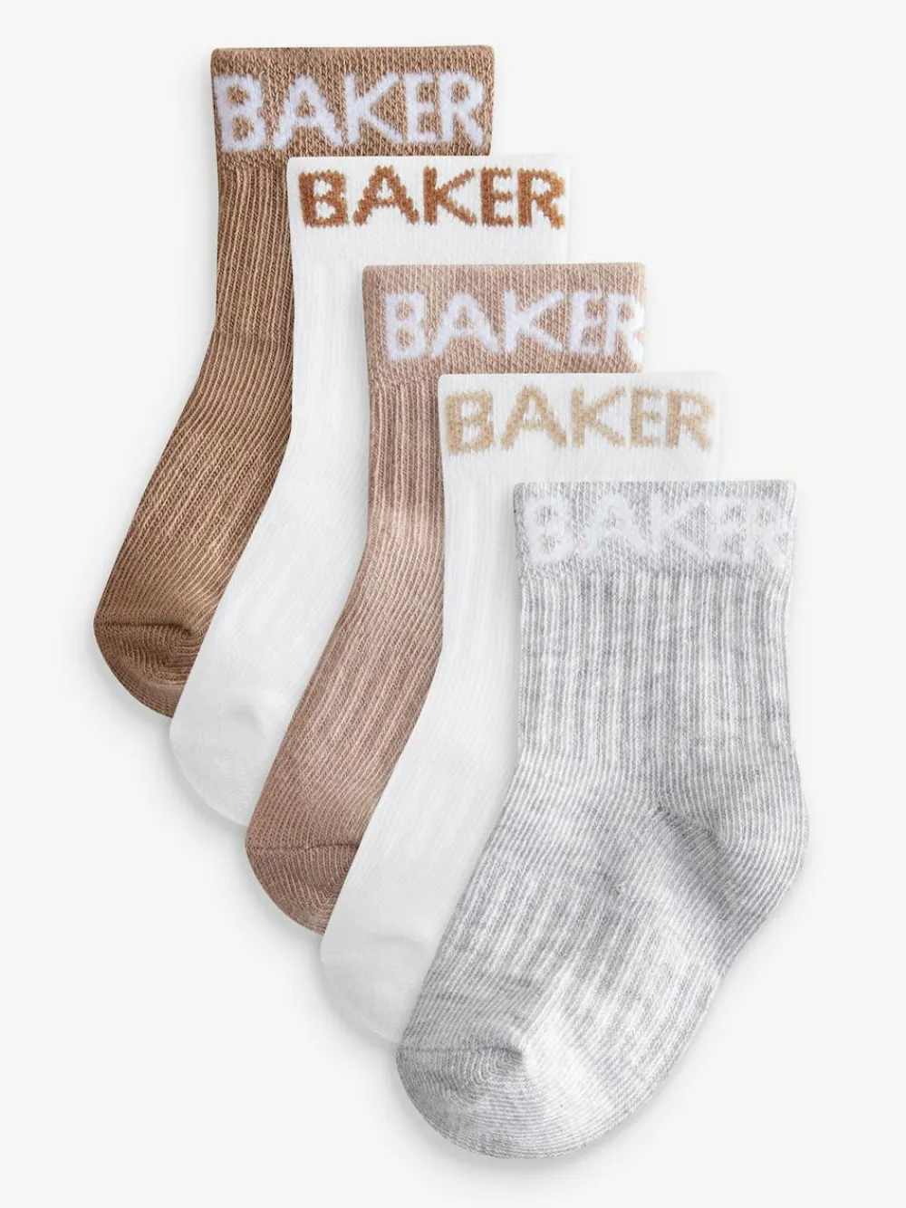 New Baker by Ted Baker Baby Socks 5 Pack Neutral