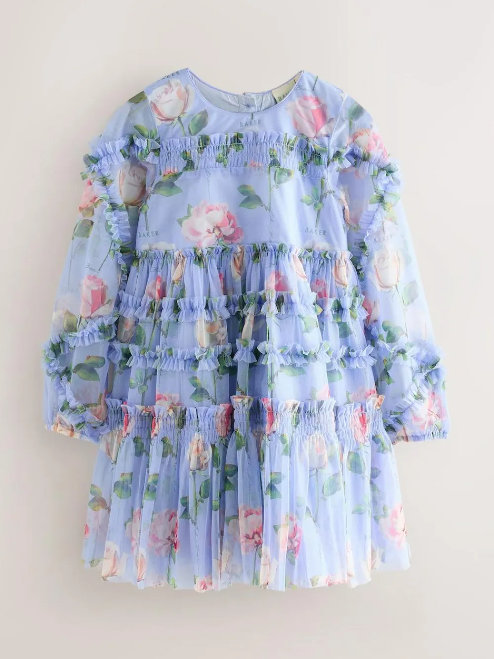 Baker by Ted Baker Blue Floral Mesh Ruffle Dress^ Dresses|Occasionwear