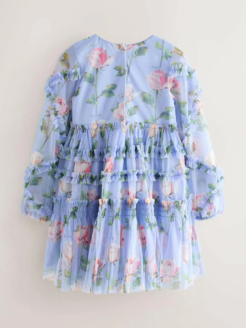 Baker by Ted Baker Blue Floral Mesh Ruffle Dress^ Dresses|Occasionwear
