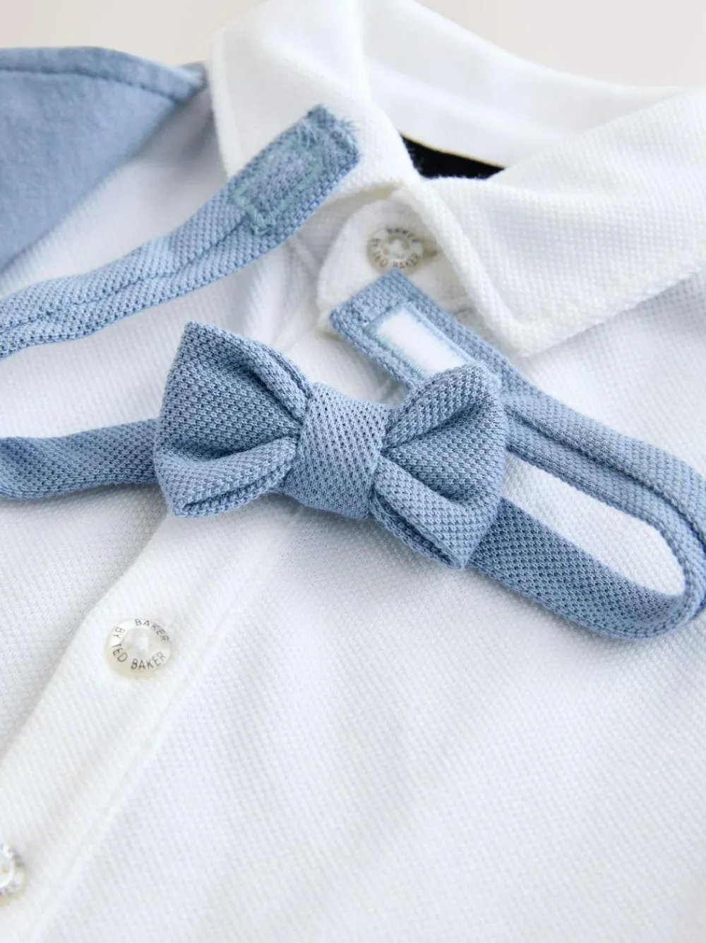 Hot Baker by Ted Baker Blue Smart Bow Tie Rompersuit