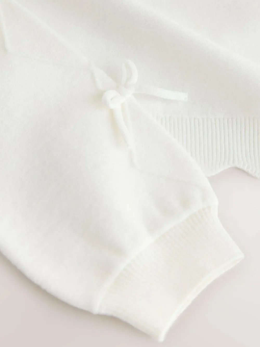 Best Baker by Ted Baker Bow Sleeve Scallop Edge Cardigan White
