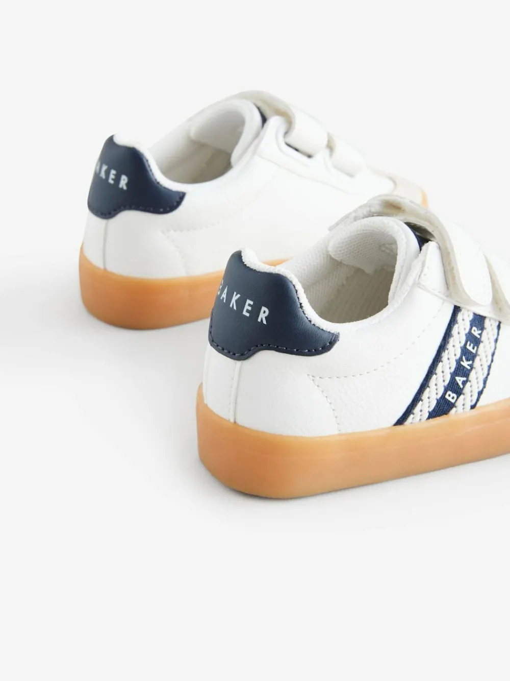 Discount Baker by Ted Baker Boys Branded Tape Trainers White