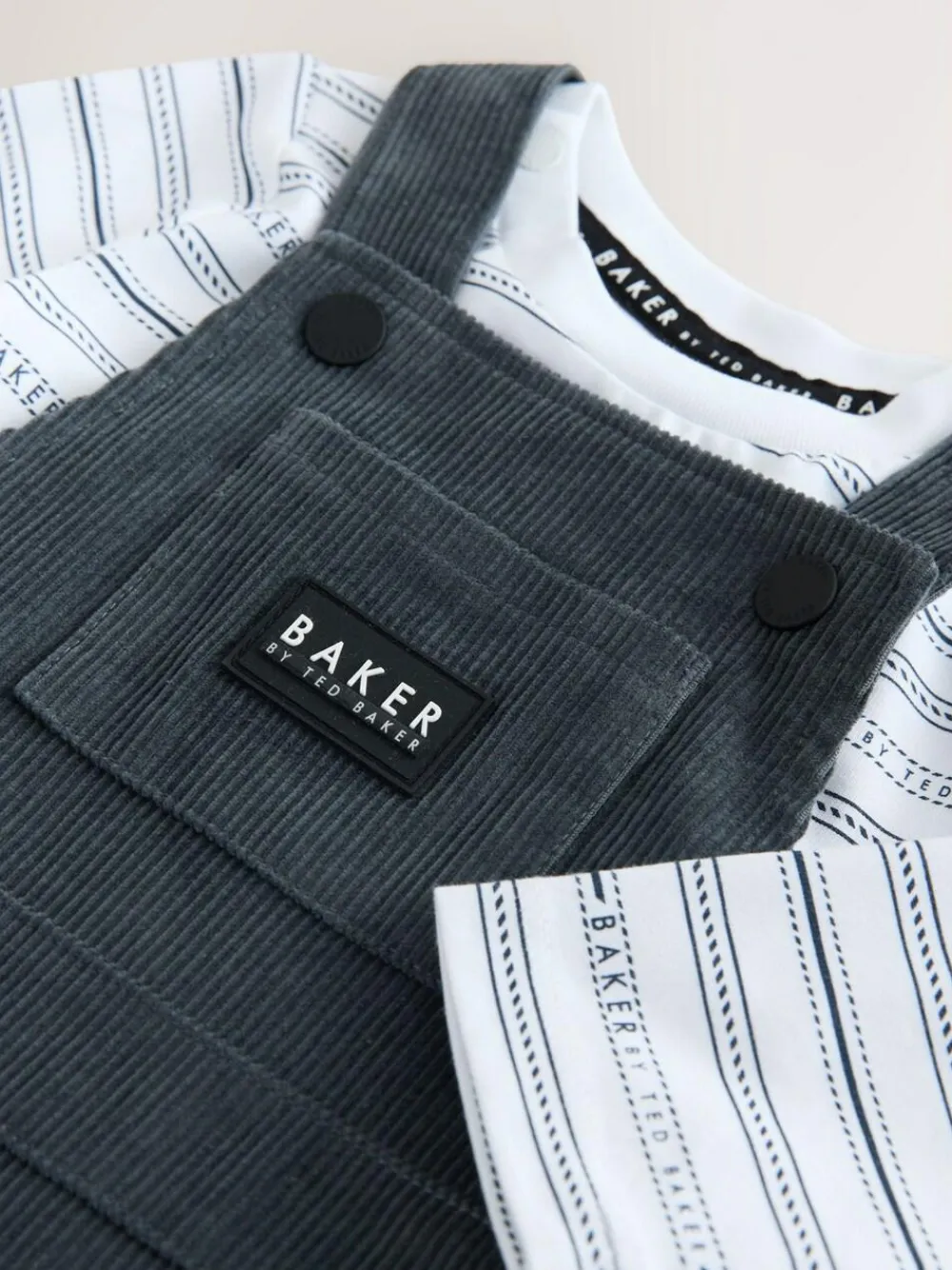 Baker by Ted Baker Charcoal Grey Cord Dungarees Set^BOY Dungarees