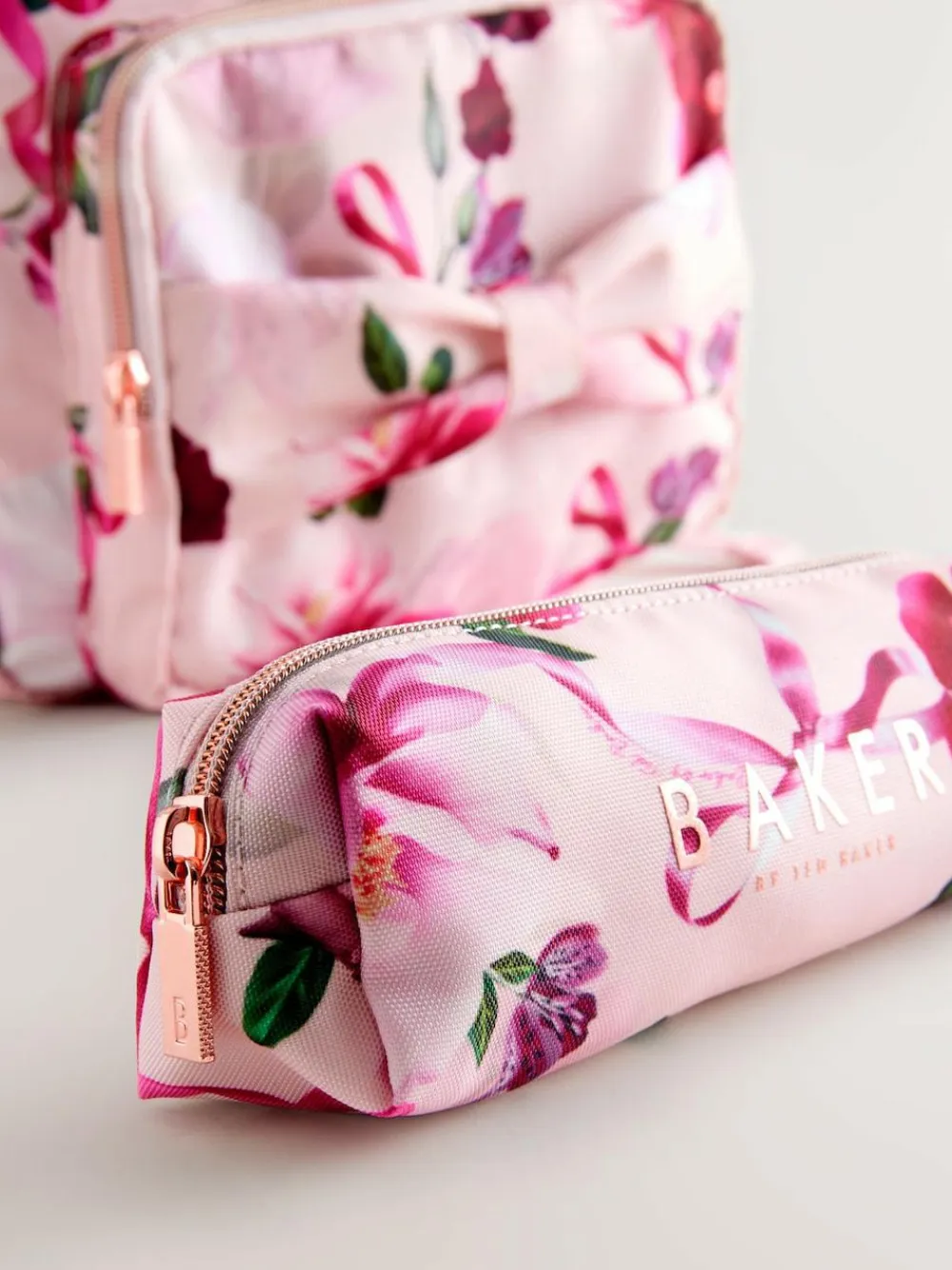 Online Baker by Ted Baker Girls Pink Back to School Floral Print Bow Backpack