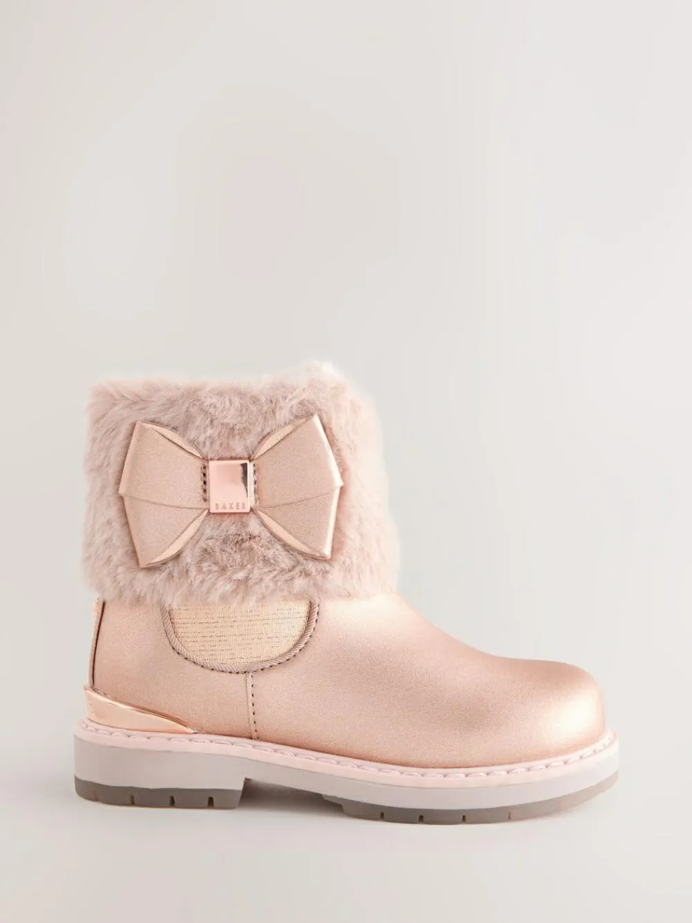 Baker by Ted Baker Girls Faux Fur Cuff Boots with Bow^ Baby Boots|Boots