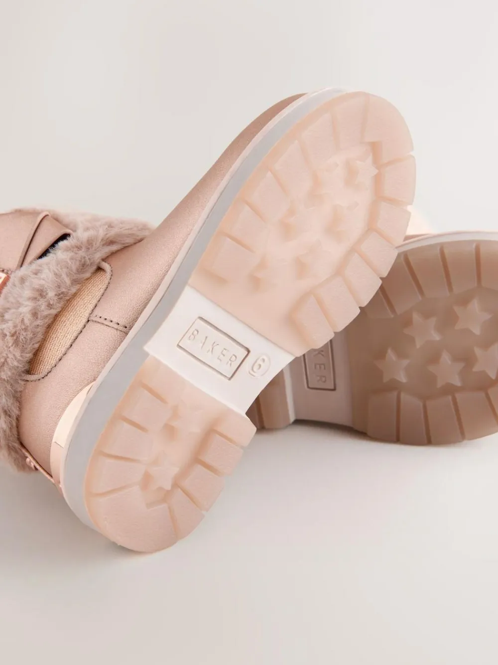 Baker by Ted Baker Girls Faux Fur Cuff Boots with Bow^ Baby Boots|Boots